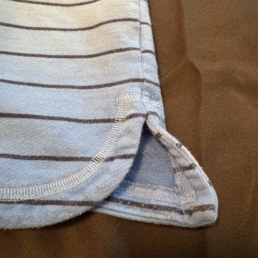 Talbots Ombre Stripe Quarter Zip Pullover Sweatshirt Blue White MP - Picture 7 of 11